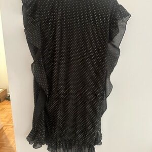 Glam Black and White Polka Dot Mini Dress